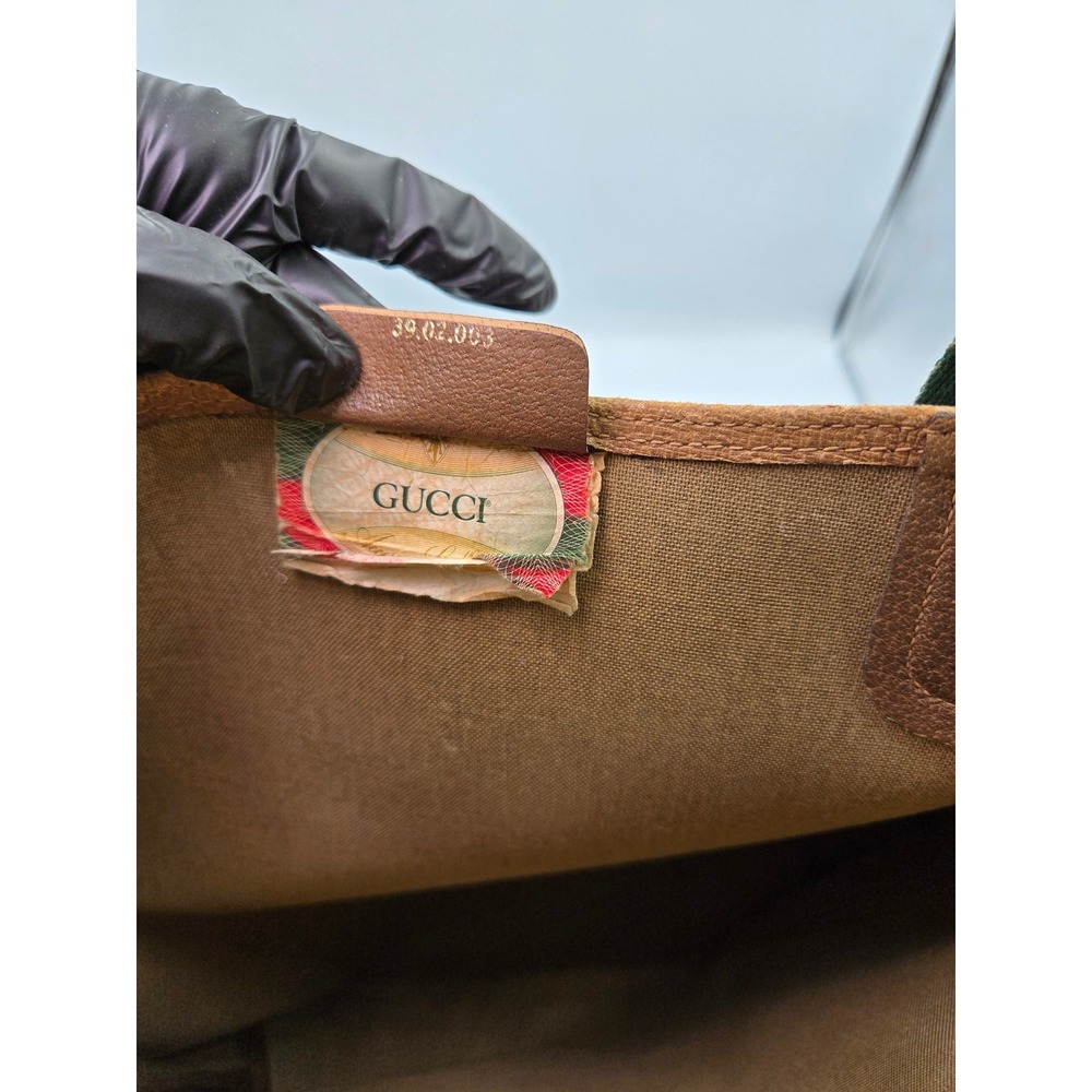 Vintage Gucci GG Monogram Tote Bag Handbag Purse with Pocket Classic - Picture 4 of 15